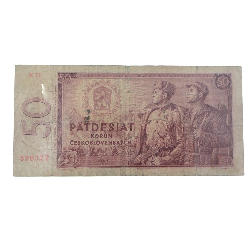 1964 Czechoslovakia 50‎ Korun Banknote Vintage Socialist Currency Paper Money